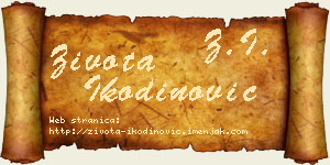 Života Ikodinović vizit kartica